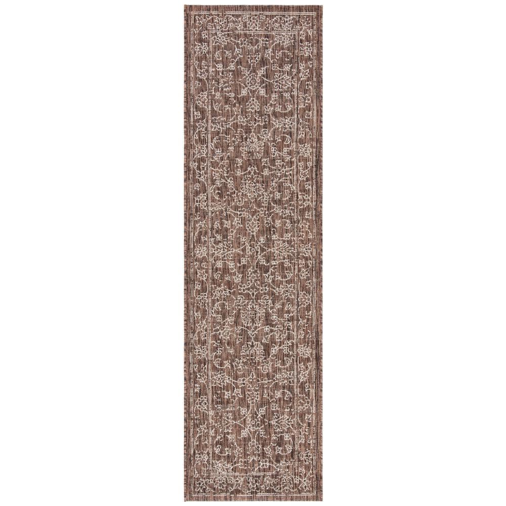 Courtyard Brown/Ivory 2 ft. x 8 ft. Border Indoor/Outdoor Patio  Runner Rug price history on PriceWatchPro