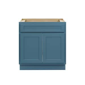 30 in. W. x 21 in. D x 32.5 in. H 2-Doors Bath Vanity Cabinet Only in Sea Green
