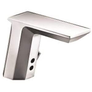 Geometric Hybrid Energy Cell-Powered Commercial Touchless Single Hole Bathroom Faucet in Polished Chrome
