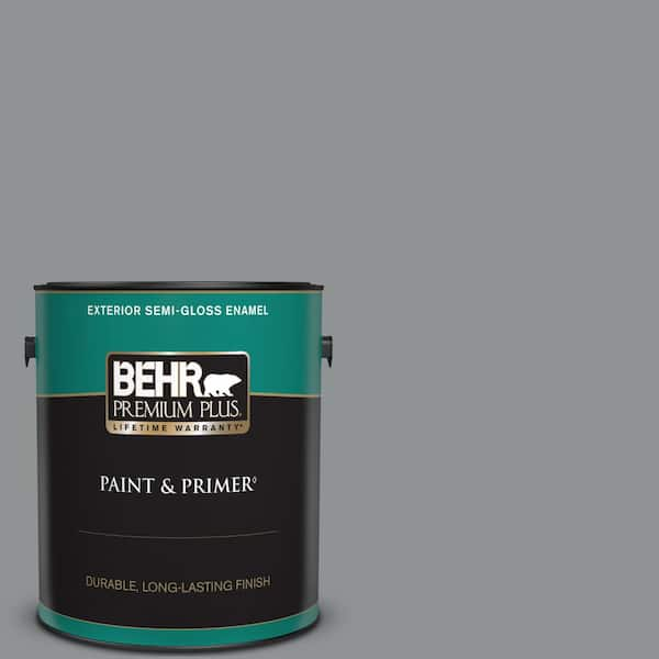 BEHR PREMIUM PLUS 1 gal. #770F-4 Gray Area Semi-Gloss Enamel Exterior Paint & Primer