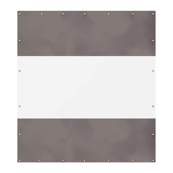 Otryad 8 ft. H x 7 ft. W Gray Heavy Duty Outdoor Clear Panel Curtain Waterproof Weather Resistant for Patios, Gazebos, Pergola