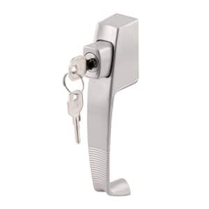 Aluminum, Push Button Screen or Storm Door Latch with Tie Down and Key Lock