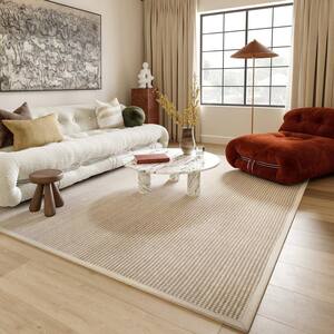 Arvin Olano Patricia Jute and Wool Ivory 6 ft. x 9 ft. Transitional Area Rug