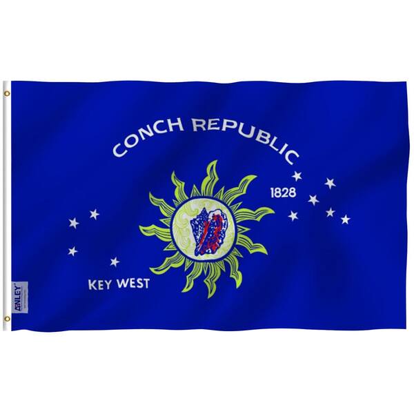 ANLEY Fly Breeze 3 ft. x 5 ft. Polyester Conch Republic Flag 2-Sided Flags Banner with Brass Grommets and Canvas Hearder