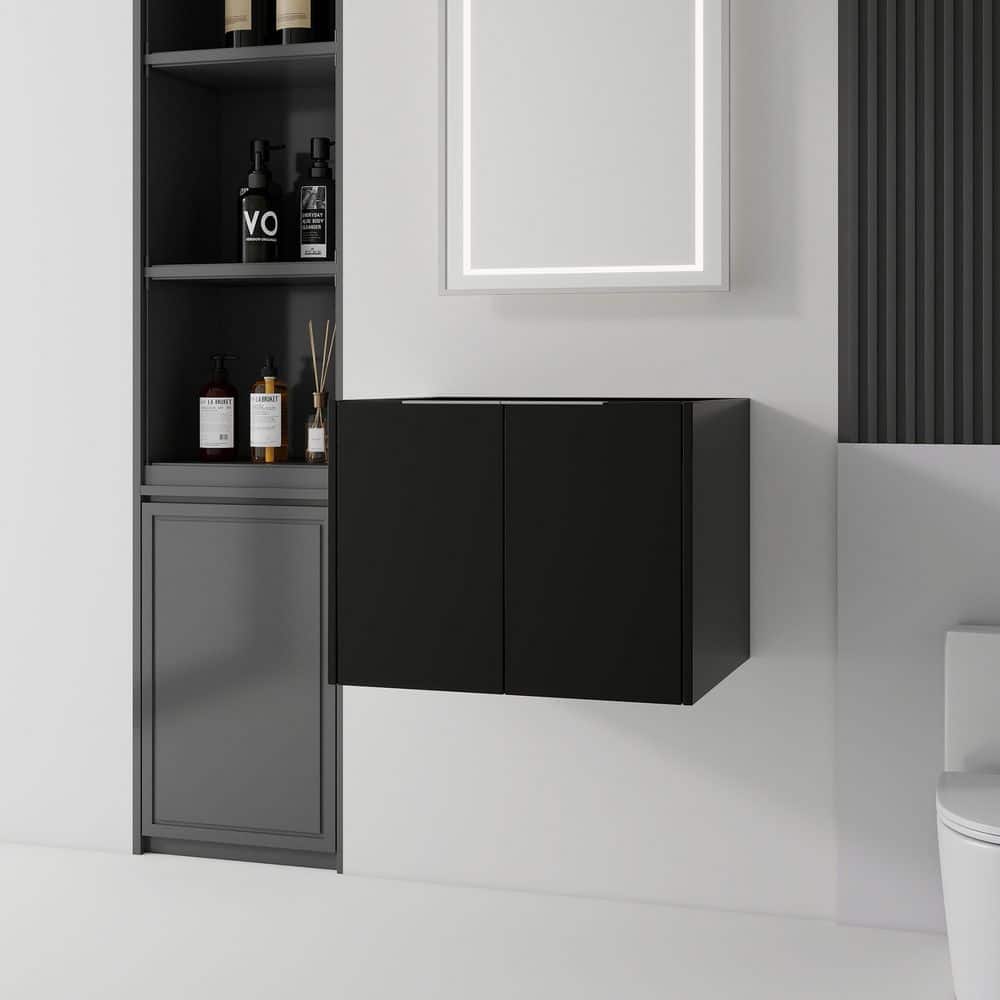 24 in. Bath Vanity Cabinet without Top in Black with Double Doors, Interior Storage price history on PriceWatchPro