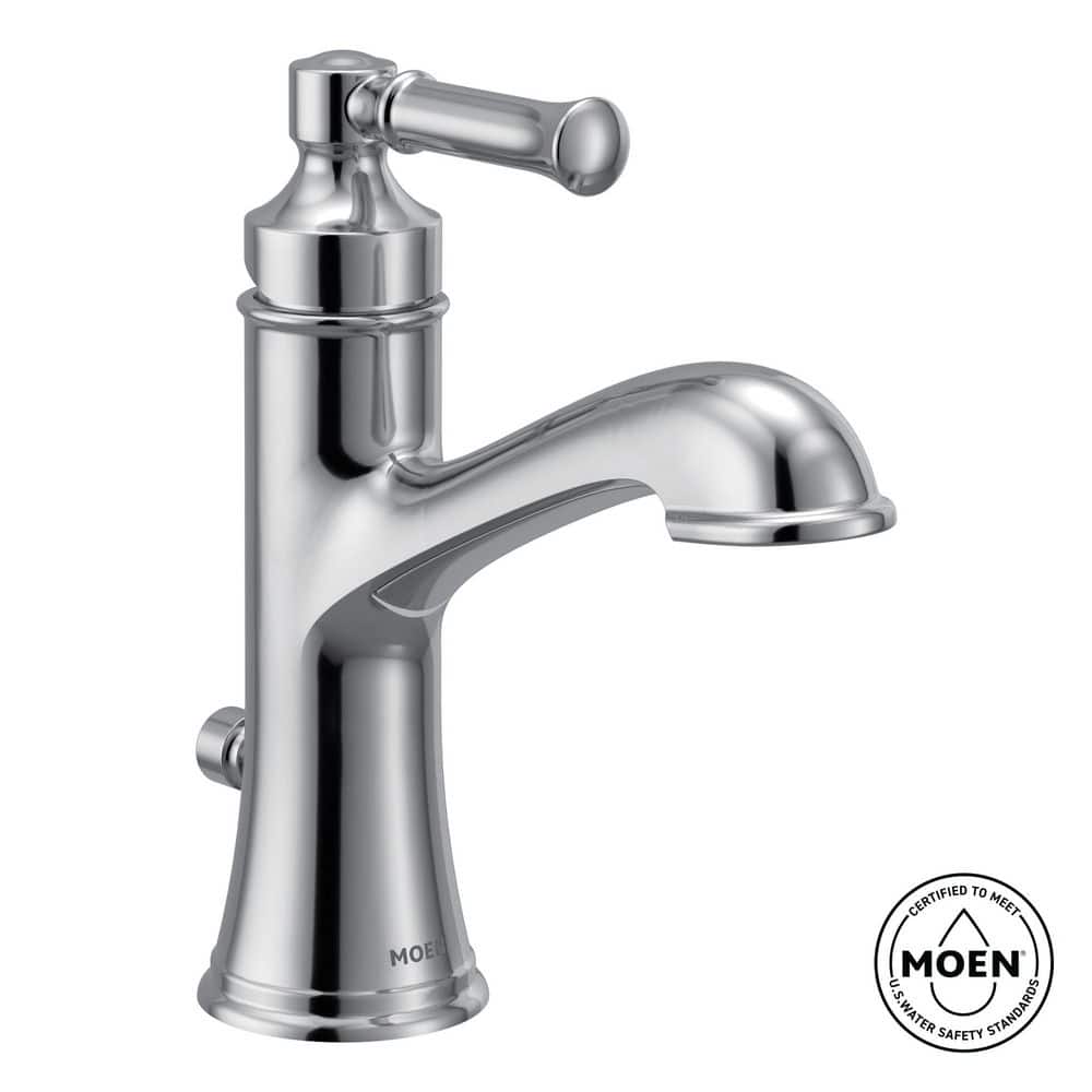 MOEN Dartmoor 1-Handle 1-Hole Bathroom Faucet with Drain Kit