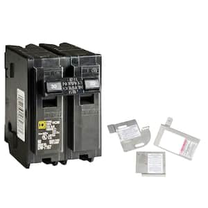 Square D Homeline 30 Amp 2-Pole Circuit Breaker Bundle with 150-225 Amp Indoor Load Center Generator Interlock Kit