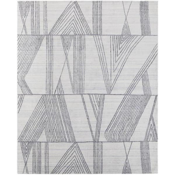 9 ft. x 12 ft. Black, Ivory Abstract Area Rug