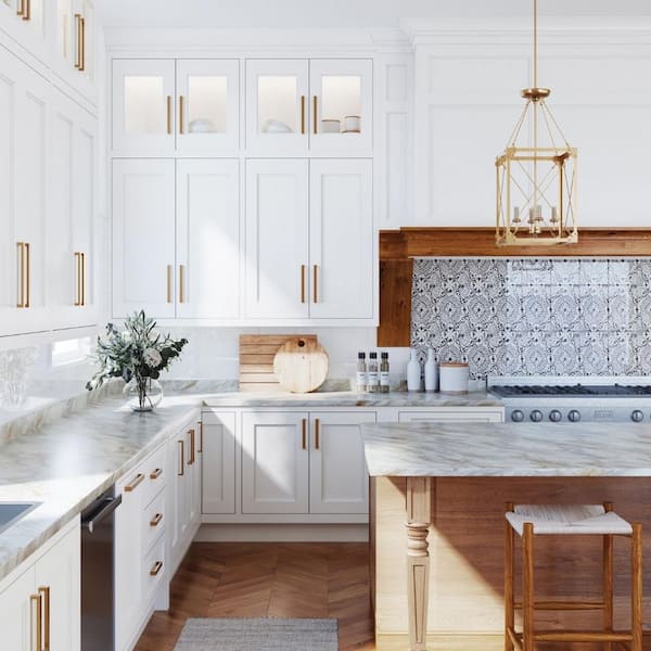6 ft. Straight Laminate Countertop All-Inclusive Kit in Textured Drama Marble with Eased Edge and Loose Backsplash