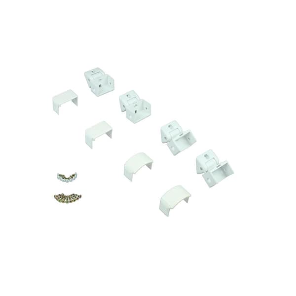 WESTBURY White Fine Texture Aluminum Fence Rail Stair Swivel Bracket (Swivels Up-Down) (4-Pieces Per Pack) 70070TWH