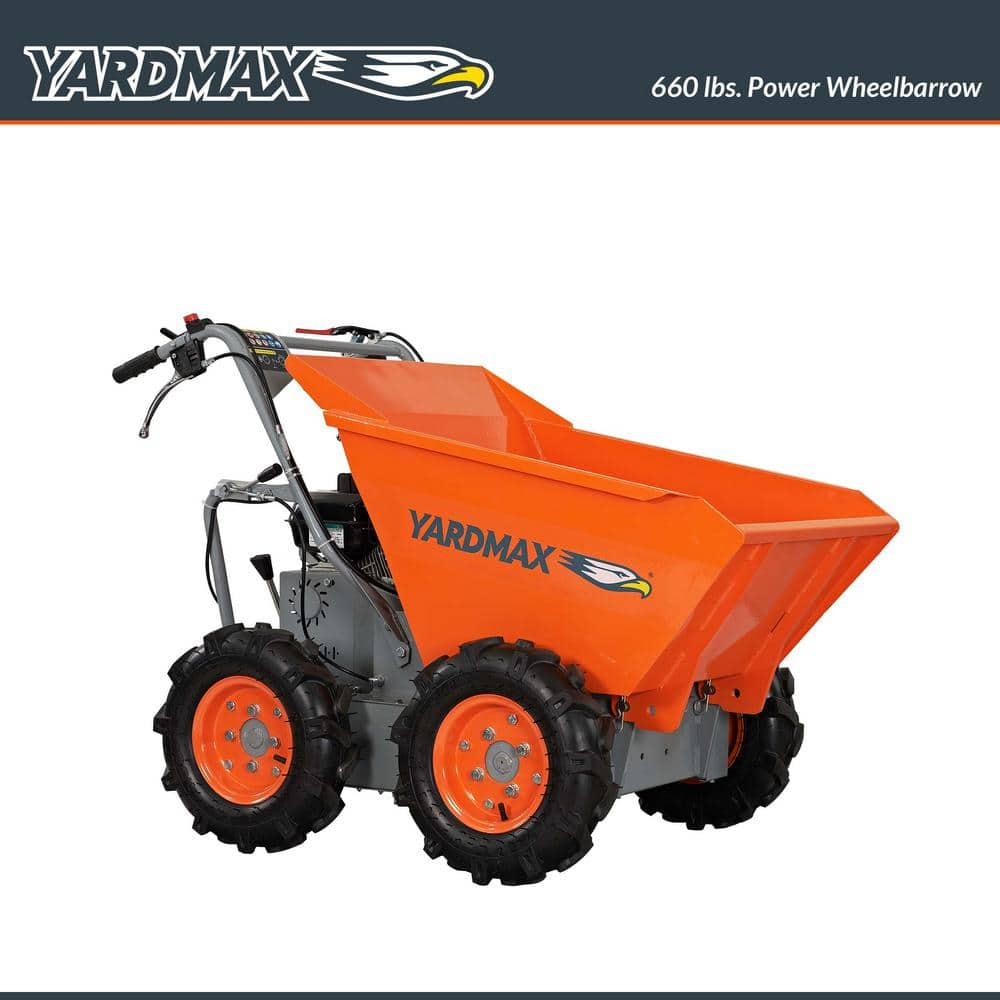 YARDMAX YD4103 Power Wheelbarrow, 660lb. Capacity, Briggs CR950, 6.5 hp, 208cc