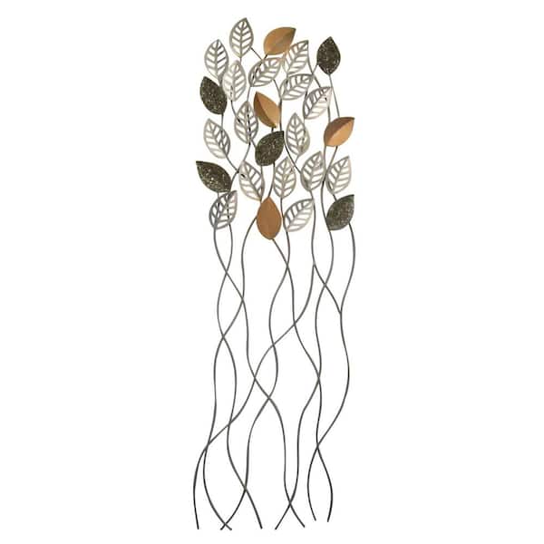 Evergreen 40 in. Leaves Copper Metal Trellis