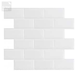 Subway White 12 in. W x 12 in. H Upgraded Peel Stick Self-Adhesive Decorative Mosaic Wall Tile Backsplash (5-Tiles)