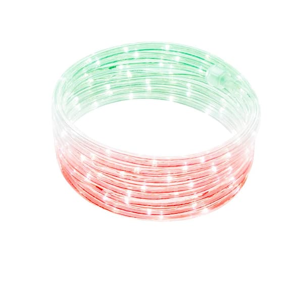 DEERPORT DECOR 16 ft. Integrated LED Color Control Red White Green Rope Light
