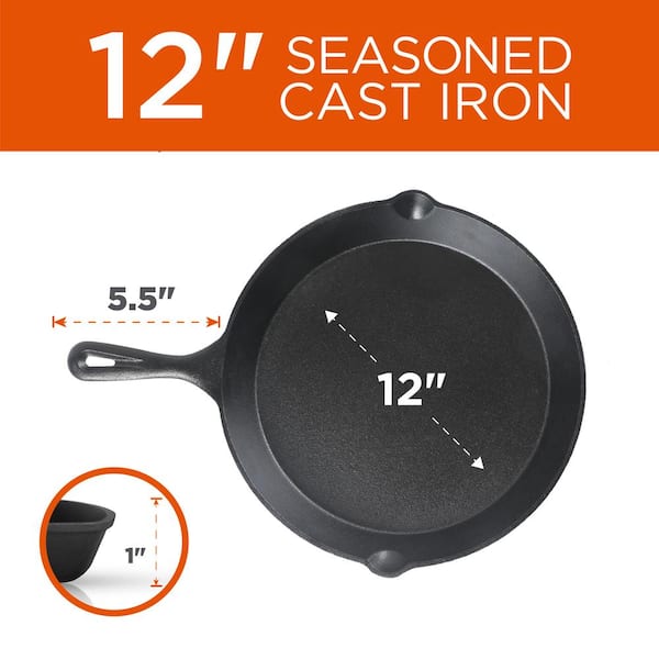  Commercial CHEF 15-inch Pre-seasoned Cast Iron Skillet: Home &  Kitchen