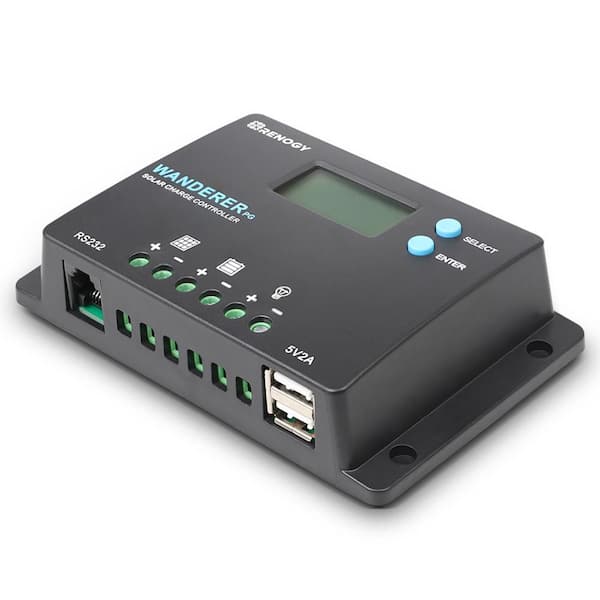 Wanderer 10 Amp 12V/24V PWM Solar Charge Controller Postive Ground LCD Regulator for AGM Gel Flooded Battery