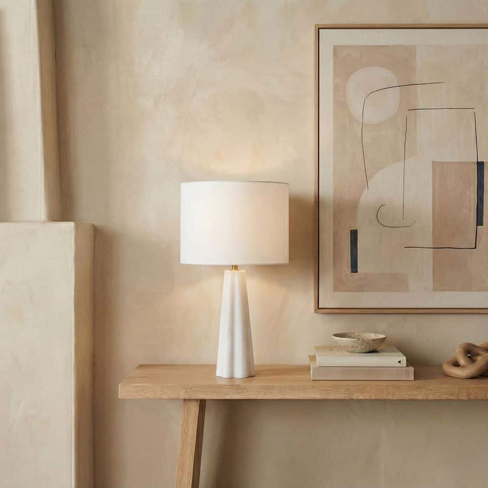 Ophelie 25 in. White Table Lamp for Living Room price history on PriceWatchPro