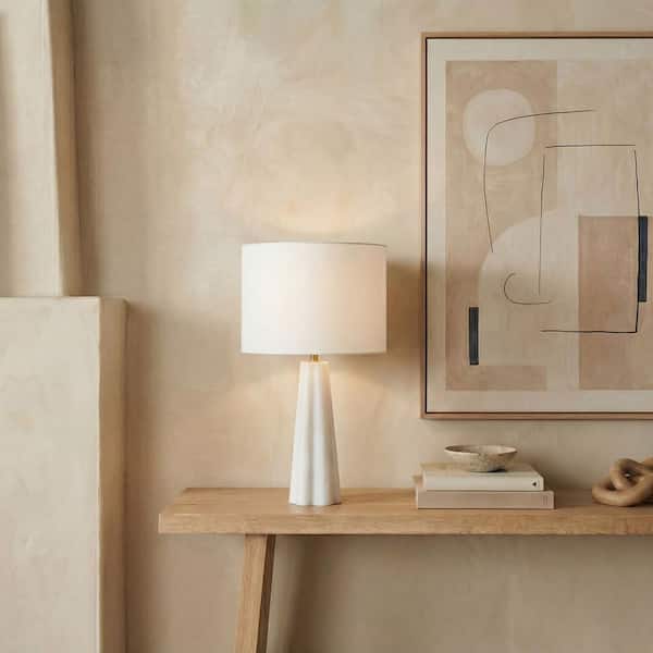 Ophelie 25 in. White Table Lamp for Living Room