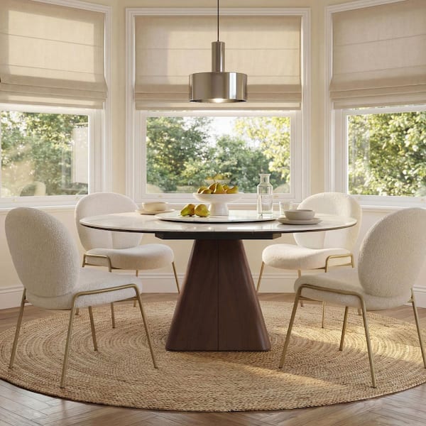Spruce & Spring Nara Modern White Ceramic Stone 61 in. Pedestal