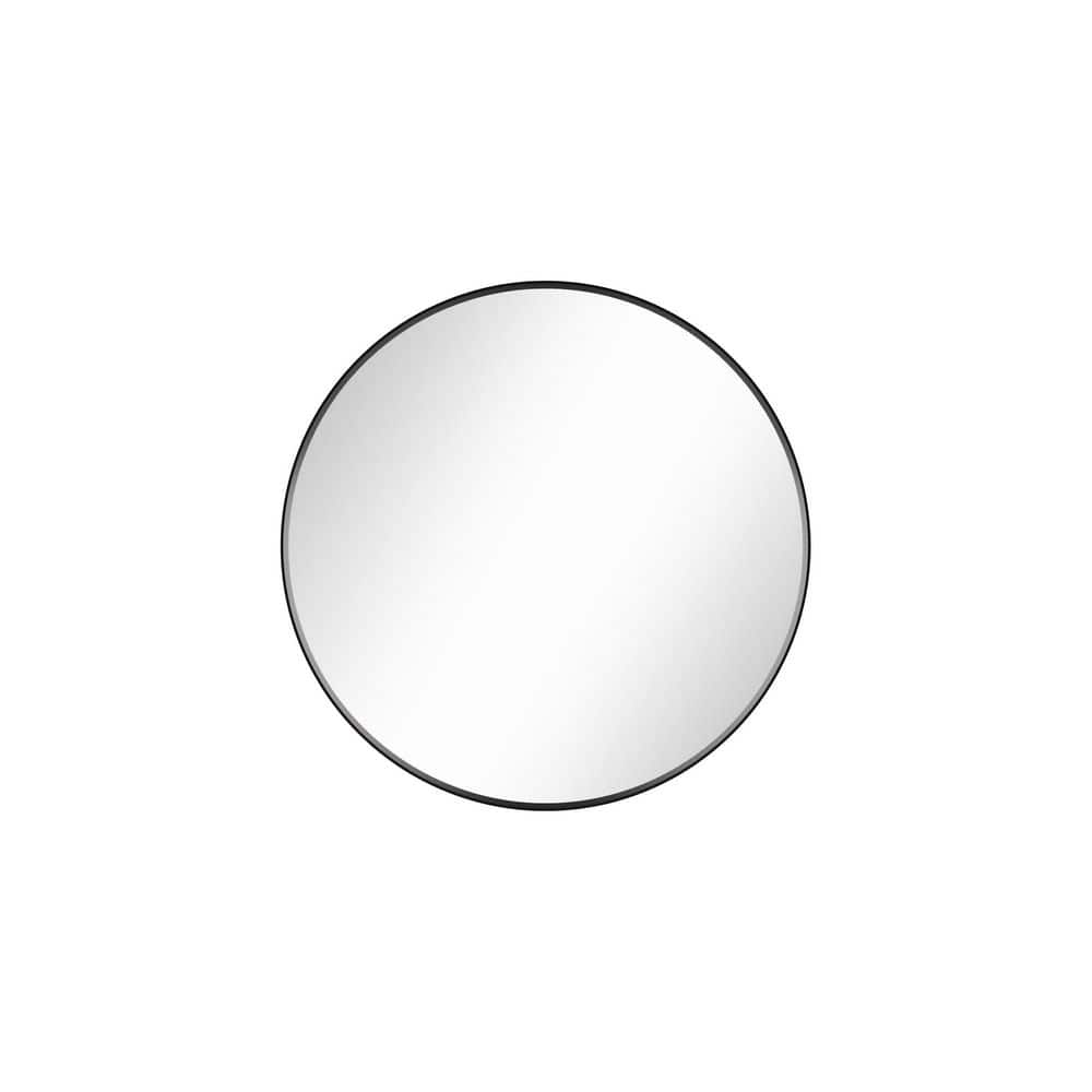 24 in. W x 24 in. H Round Aluminum Framed Wall Mounted Bathroom Vanity Mirror in Matte Black price history on PriceWatchPro