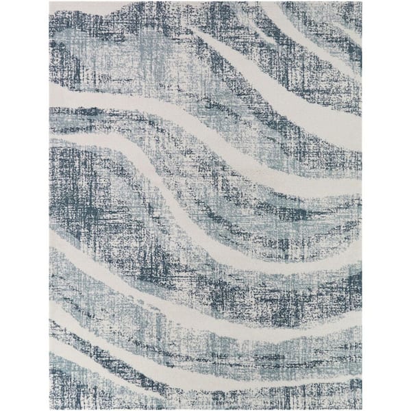 Barthe Blue/Cream 8 ft. x 10 ft. Area Rug