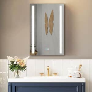 20 in. W x 30 in. H Rectangular Aluminum Surface Mounted LED Light Medicine Cabinet with Mirror in White,Right Open