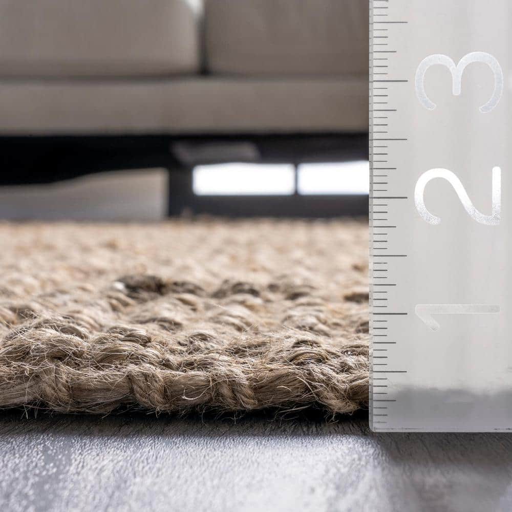 Handmade Tan Natural Jute Runner Rug, 2' 6" x 6'