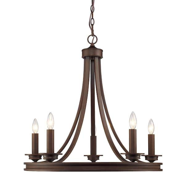 Saldano 5-Light Rubbed Bronze Chandelier