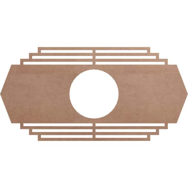 Ekena Millwork 40 in. x 20 in. x 1/4 in. Chrysler Wood Fretwork Pierced Ceiling Medallion, Wood (Paint Grade)