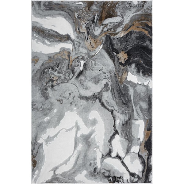 Regal Grey 8 ft. 11 in. x 12 ft. Modern Polypropylene Area Rug