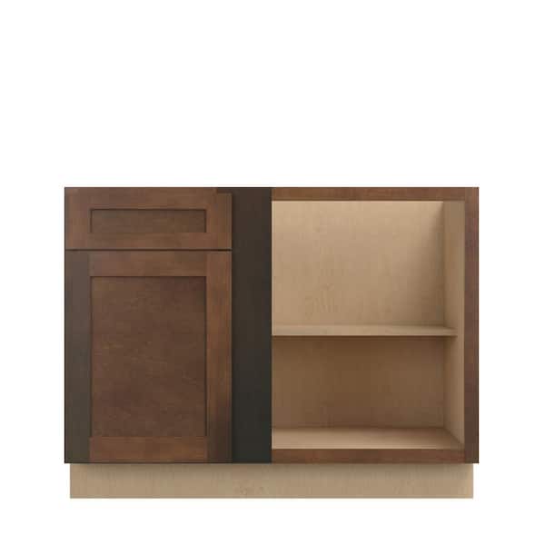 Amherst Shaker 45 in. W x 34.5 in. H x 24 in. D in Walnut Plywood Assembled Corner Blind Base-Right
