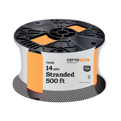 500 ft. 14 Gauge Orange Stranded Copper Thhn Wire
