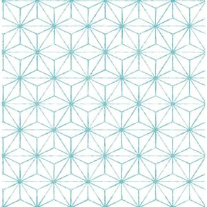 Orion Turquoise Geometric Turquoise Wallpaper Sample
