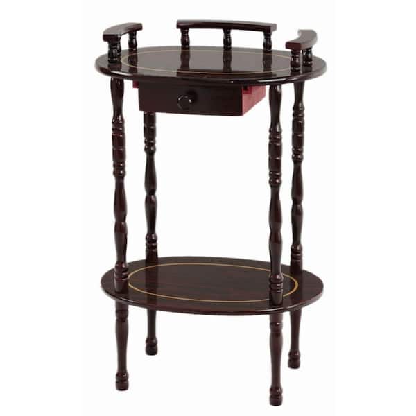 MegaHome 2-Tier Cherry Telephone Table
