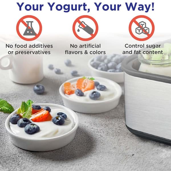 Magnavox 1.5 qt. Digital Yogurt Maker with 8-Glass Jars (6 oz.) in