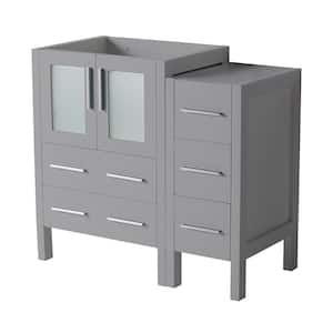 Torino 36 in. W Modern Bath Vanity Cabinet Only in Gray with Side Cabinet