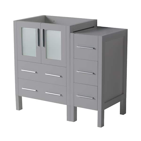 Fresca Torino 36 in. W Modern Bath Vanity Cabinet Only in Gray with Side Cabinet