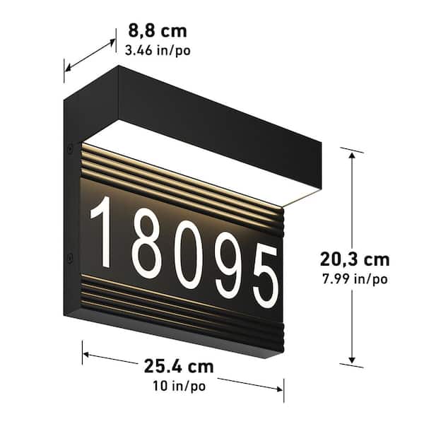 Artika Headline Address Name Black Modern Integrated LED Exterior