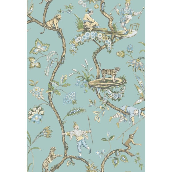 Scalamandre Robin Egg Chinoise Exotique Self Adhesive Wallpaper Sample