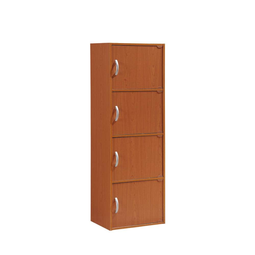Cherry 47" Engineered Wood 4-Door Office Storage Cabinet