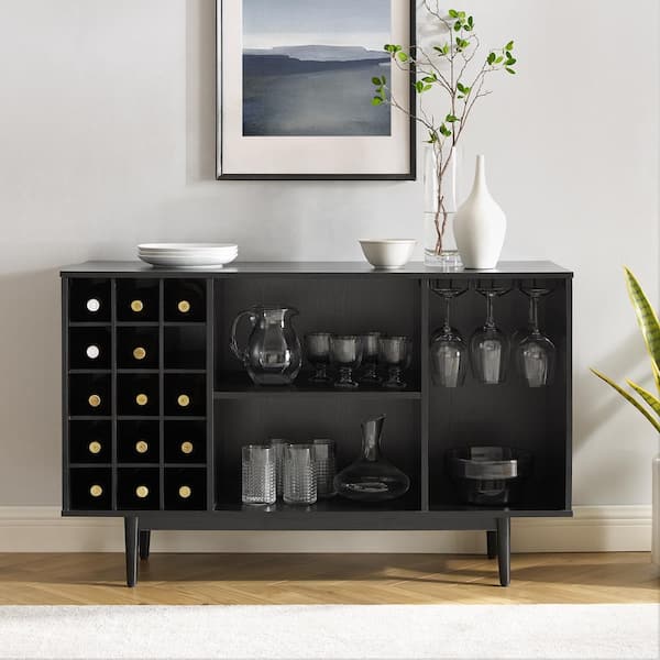 kumiii自 アメリカンバリケード 1200×400 700×400黒 CROSLEY FURNITURE Liam Black Sideboard with Wine Storage CF4211-BK