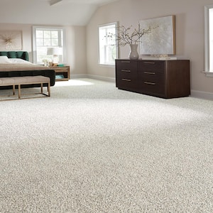 Radiant Retreat III Tranquil Gray 73 oz. Polyester Textured Installed Carpet