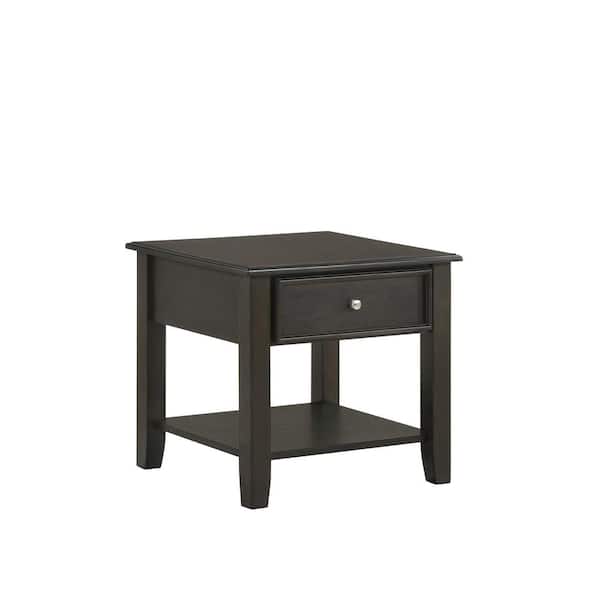 NEW CLASSIC HOME FURNISHINGS New Classic Furniture Evander 24 in. Espresso Rectangle MDF End Table with Drawer