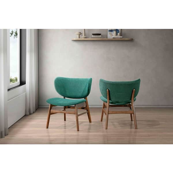 NEW CLASSIC HOME FURNISHINGS Adler Green Polyester Fabric Lounge Chair (Set of 2)
