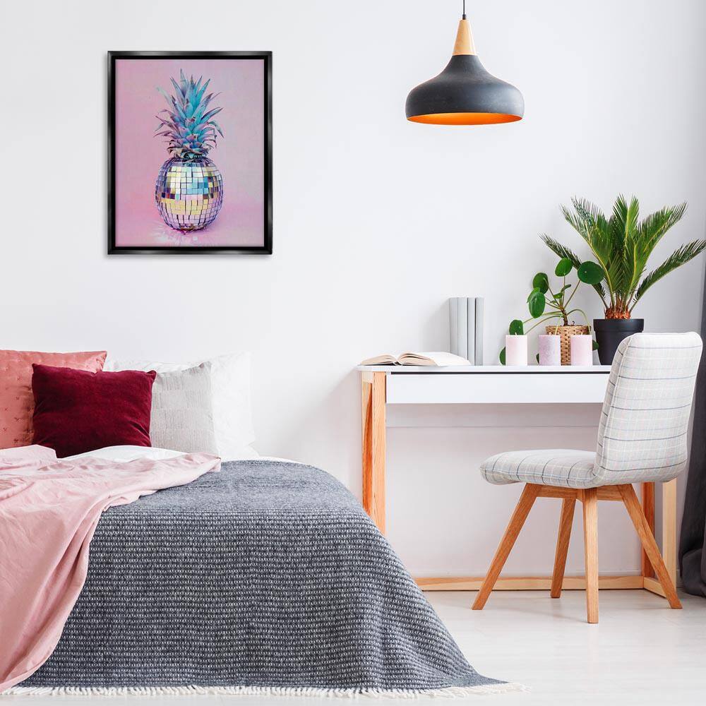 Dazzling Disco Ball Pineapple by Arlington Prints Black Floater Frame Abstract Graphic Art Print 31 in. x 25 in. price history on PriceWatchPro