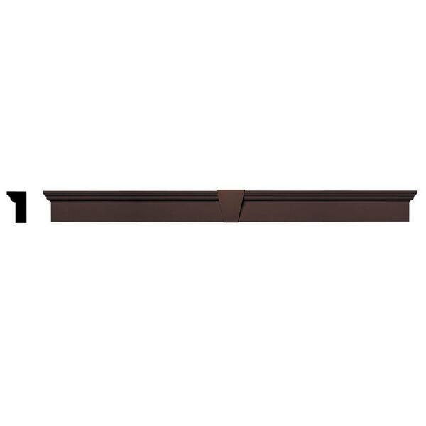Builders Edge 2-5/8 in. x 6 in. x 73-5/8 in. Composite Flat Panel Window Header with Keystone in 009 Federal Brown