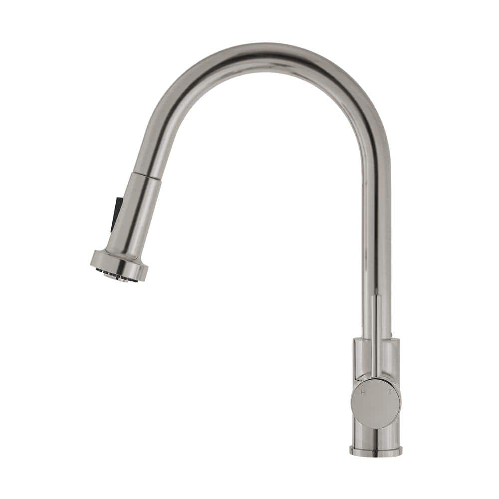Brushed Nickel Single Handle Pull-Down Kitchen Faucet