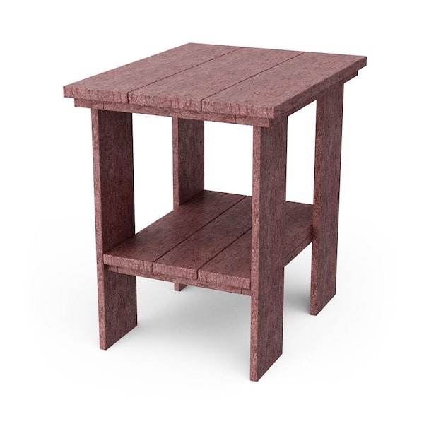 Wildridge Contemporary Cherrywood HDPE Plastic Outdoor Side Table