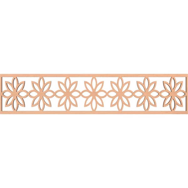 Ekena Millwork Daisy Fretwork 0.375 in. D x 46.75 in. W x 10 in. L Alder Wood Panel Moulding
