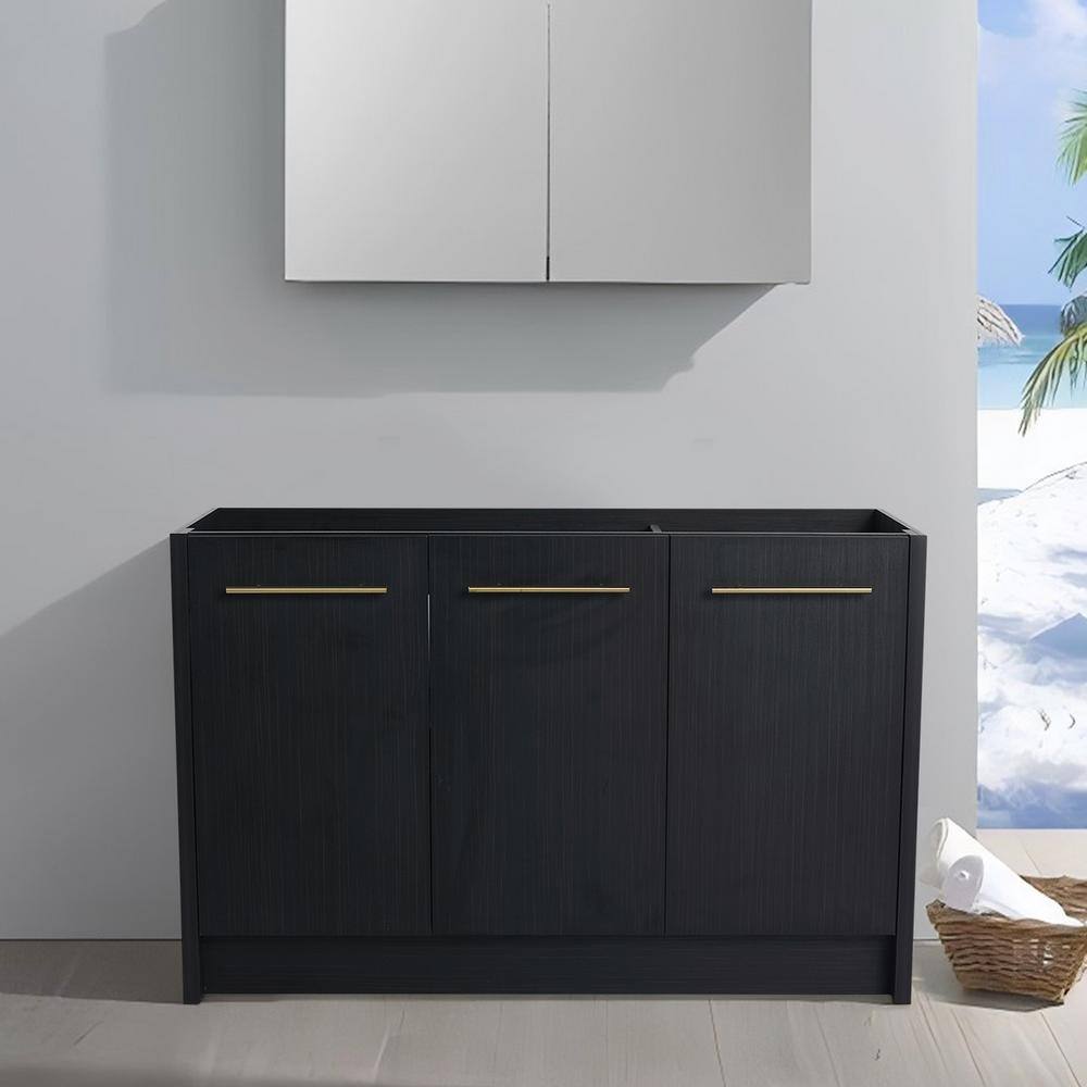 Elegant 46.88 in. W x 17.94 in. D x 30.31 in. H Freestanding Bath Vanity Cabinet without Top in Black Unassembled price history on PriceWatchPro